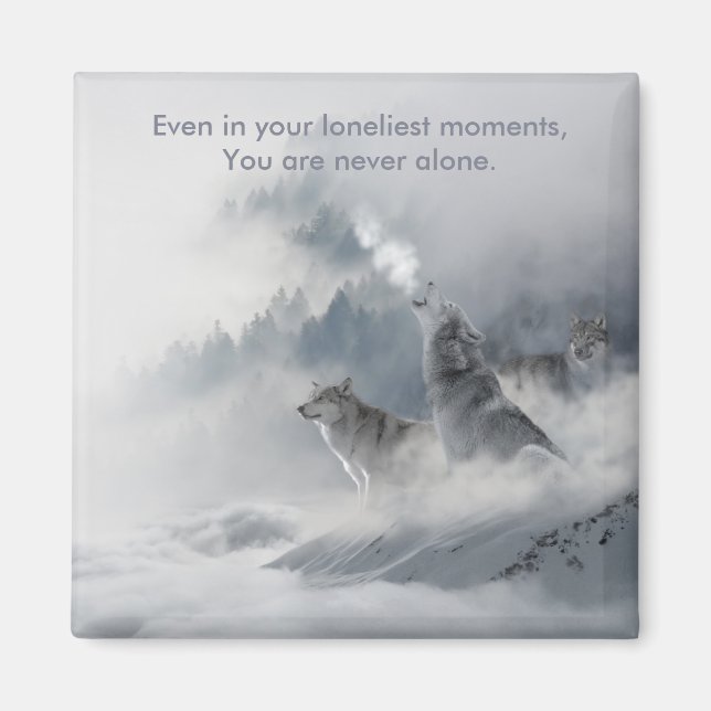 Imán Impresión de Lobo de Nieve (Frente)