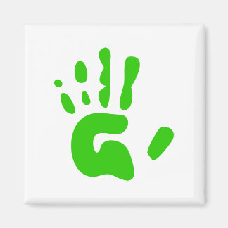 Imán Impresión de mano verde