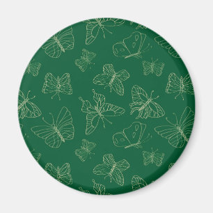 Imán Impresión de mariposa verde oscuro, inspirada por