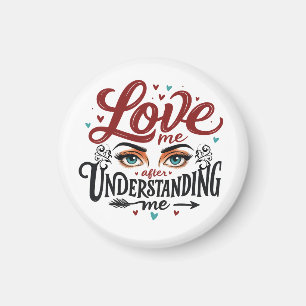 Imán Impresión de mensaje de amor de ojos expresivos