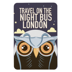 Imán Impresión de póster de búho de Londres.