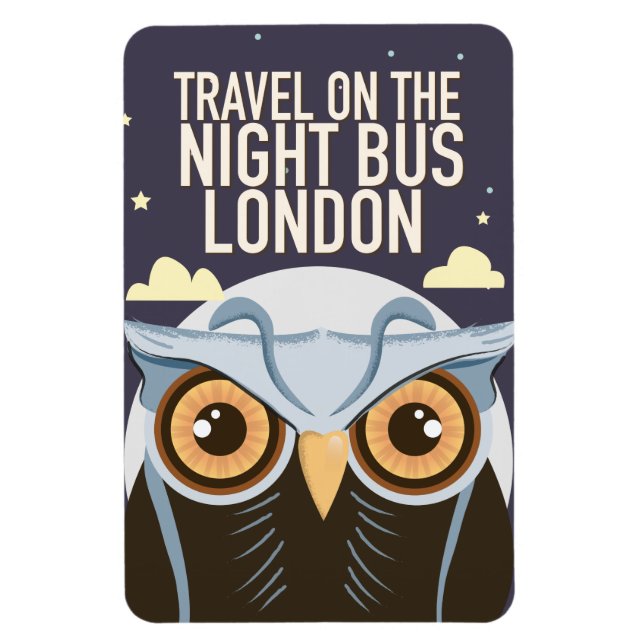 Imán Impresión de póster de búho de Londres. (Vertical)
