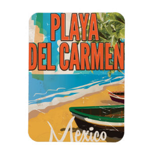 Imán Impresión de poster de viajes de Playa del Carmen 