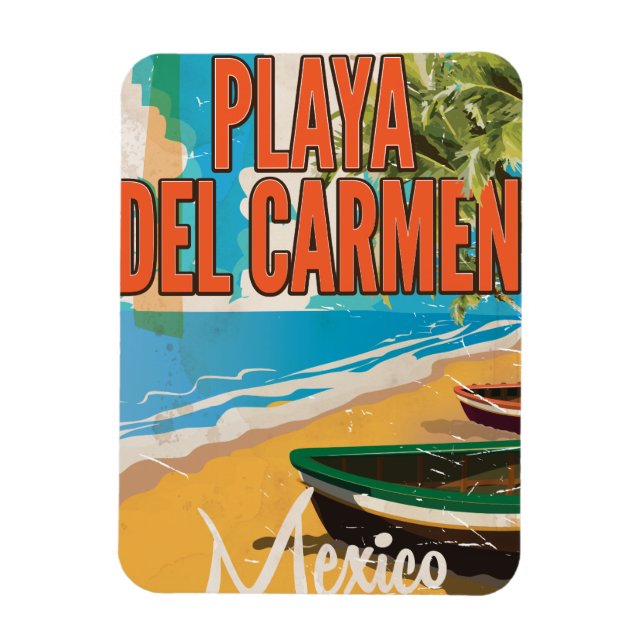 Imán Impresión de poster de viajes de Playa del Carmen  (Vertical)