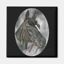 Impresión de retrato de arte de equino negro