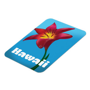 Imán Impresión de viaje de flor de Hawái