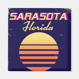 Imán Impresión de viaje vintage de Sarasota Florida año