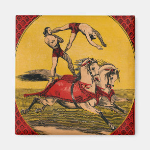 Imán Impresión De Vintage De Los Pasajeros De Bareback