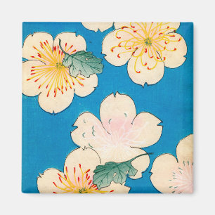 Imán Impresión de Woodblock del color de los flores de