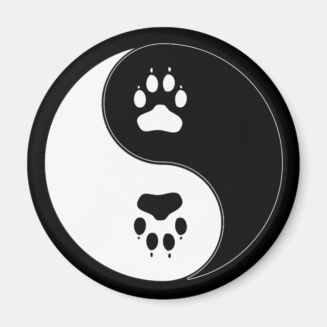 Imán Impresión de Ying Yang Paw (Frente)
