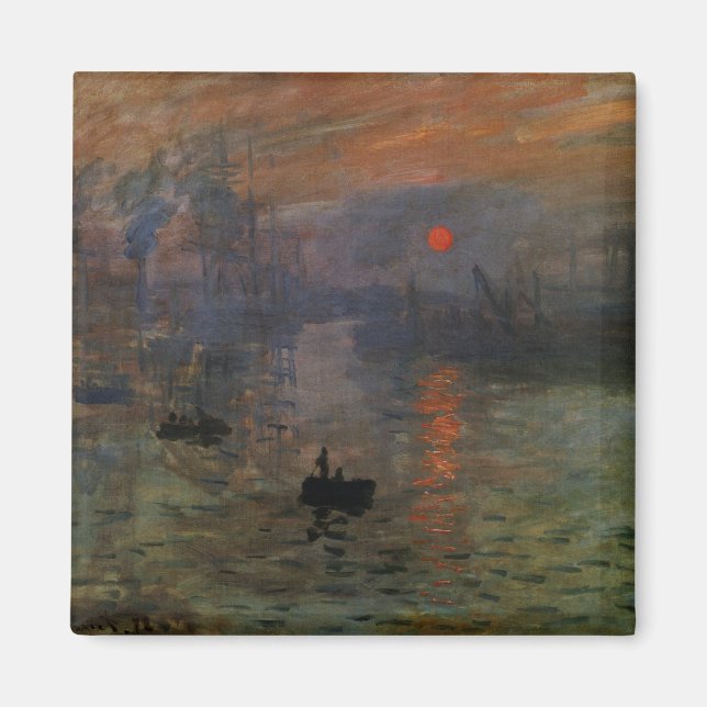 Imán Impresión del amanecer por Claude Monet, arte vint (Frente)