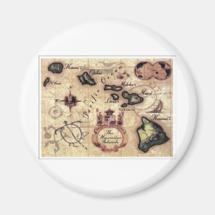 Imán Impresión del mapa del vintage de las islas