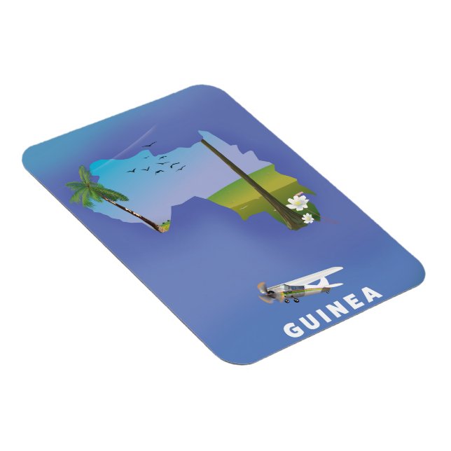 Imán Impresión del poster de esquí de Guinea Sudáfrica. (Lado Derecho)