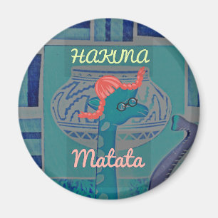 Imán Impresión divertida de una jirafa africana