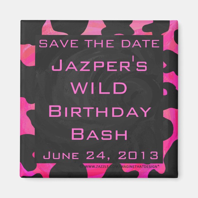 Imán Impresión en blanco y negro de vaca monogramo (Frente)