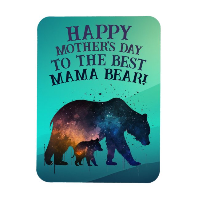 Imán Impresión galáctica de Mama Bear, Día de la Madre  (Vertical)