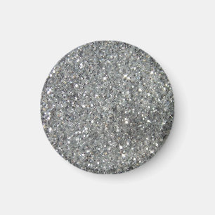 Imán Impresión Glitz de elegante Purpurina plateado