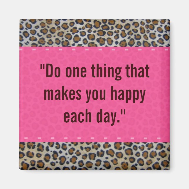 Imán Impresión rosa y leopardo (Frente)