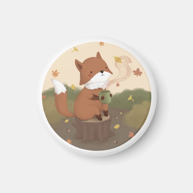 Imán Impresionante otoño: Fox (Frente)