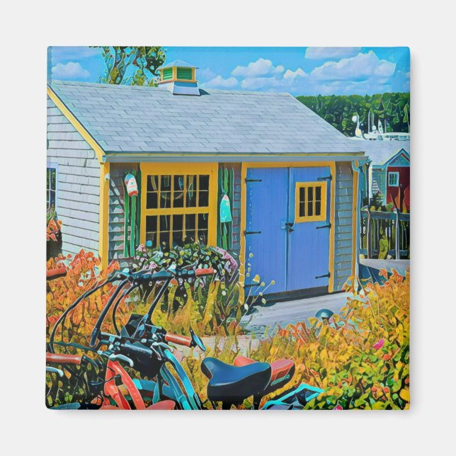 Imán Impresionante pintura en bicicleta (Frente)