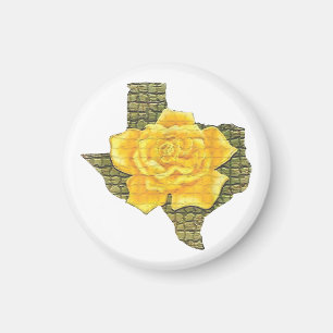 Imán Impresionante Rosa Amarilla De La Flor Del Patrón