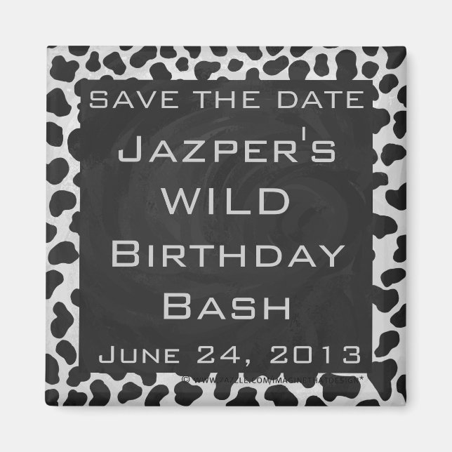 Imán Impresiones dálmatas en blanco y negro (Frente)