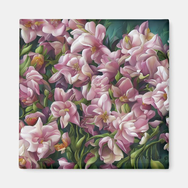 Imán Impresiones de flores silvestres (Frente)