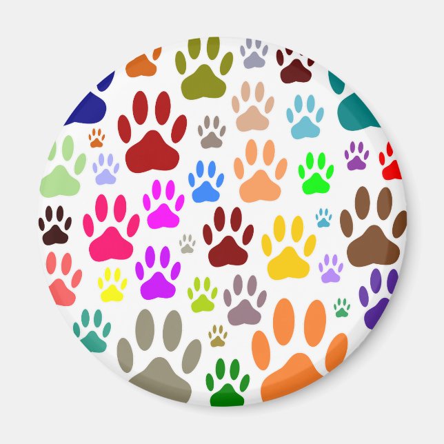 Imán Impresiones de hojas de perro por todas partes (Frente)