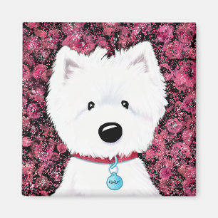 Imán Impresiones de KiniArt Westie Floral