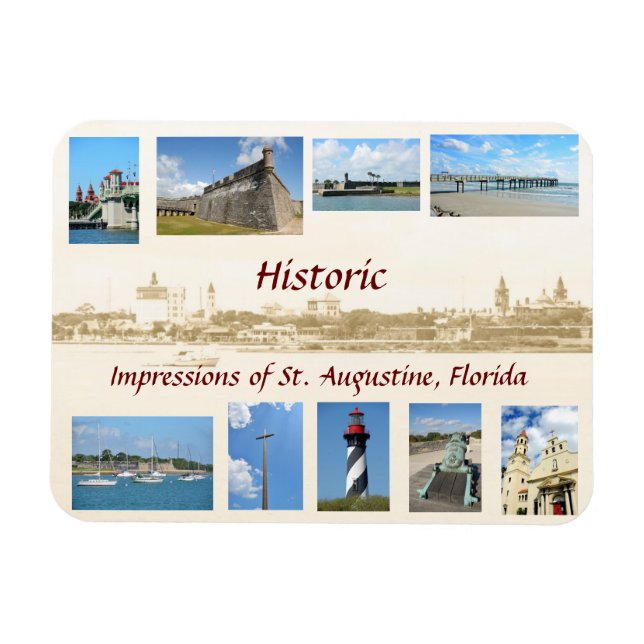 Imán Impresiones de San Agustín, Florida (Horizontal)