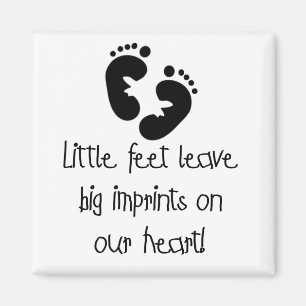 Imán Impresiones grandes pies negros de las huellas de