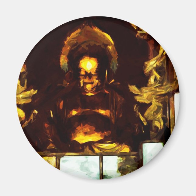 Imán Impresionismo abstracto del Buda de Oro Kyoto Japó (Frente)