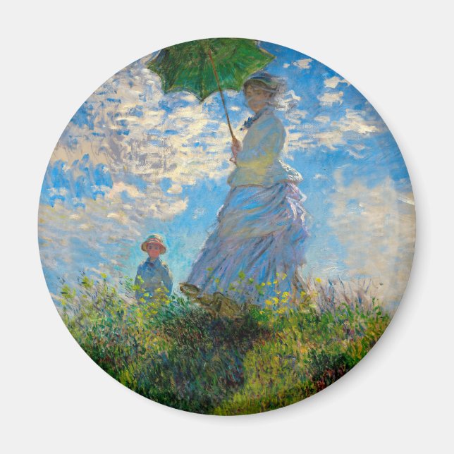 Imán Impresionismo de Monet Woman Parasol (Frente)
