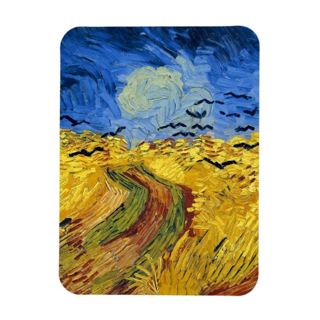 Imán Impresionismo famoso de Van Gogh Wheat Fields (Vertical)