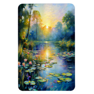 Imán Impresionista de inspiración monetizada Lily Pond
