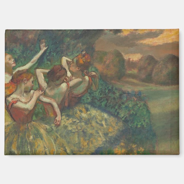 Imán Impresionista de los cuatro bailarines Edgar Degas (Anverso)