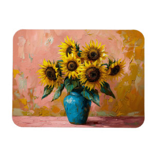 Imán Impresionistas girasoles en una bolsa azul