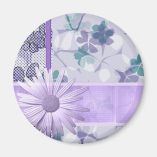 Imán impreso en flor morada