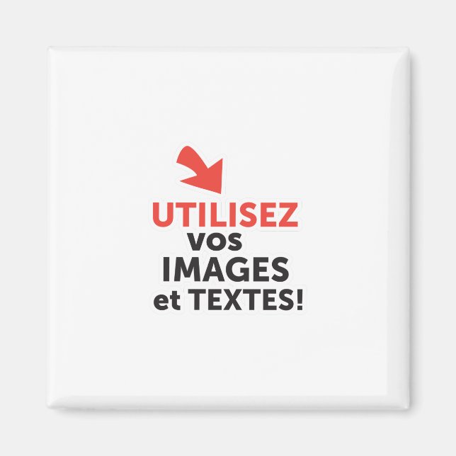 Imán Imprima sus diseños en línea en francés (Frente)