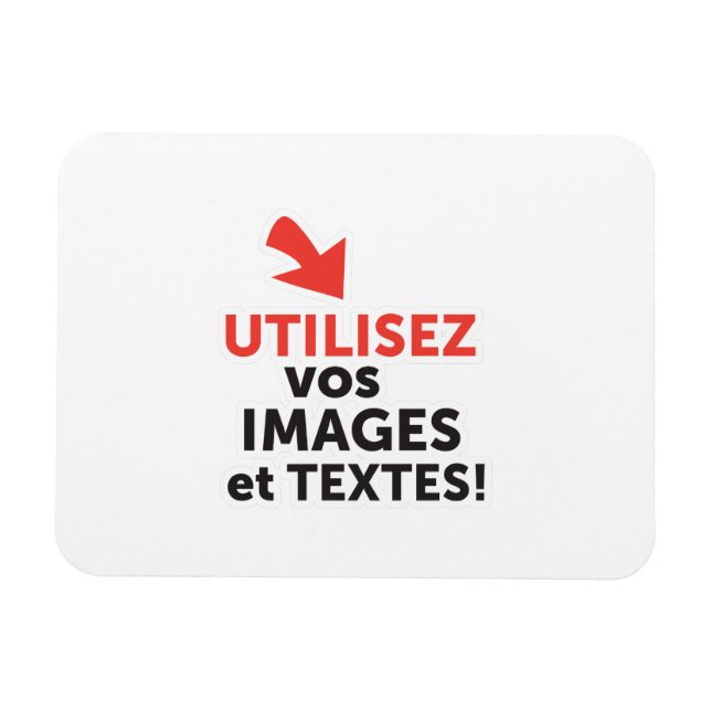 Imán Imprima sus diseños en línea en francés (Horizontal)