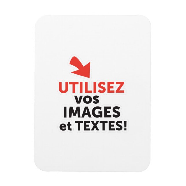 Imán Imprima sus diseños en línea en francés (Vertical)