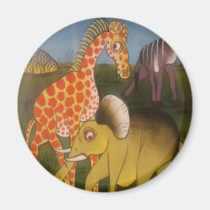 Imán Imprimir arte de trío africano