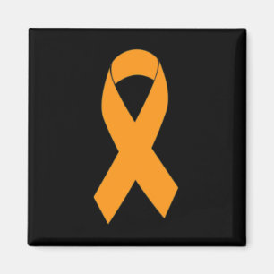 Imán Imprimir esclerosis múltiple Ms Naranja Ribbon