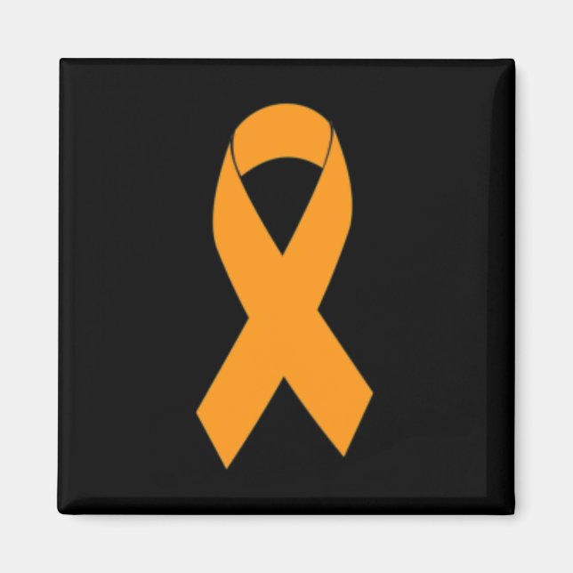 Imán Imprimir esclerosis múltiple Ms Naranja Ribbon (Frente)