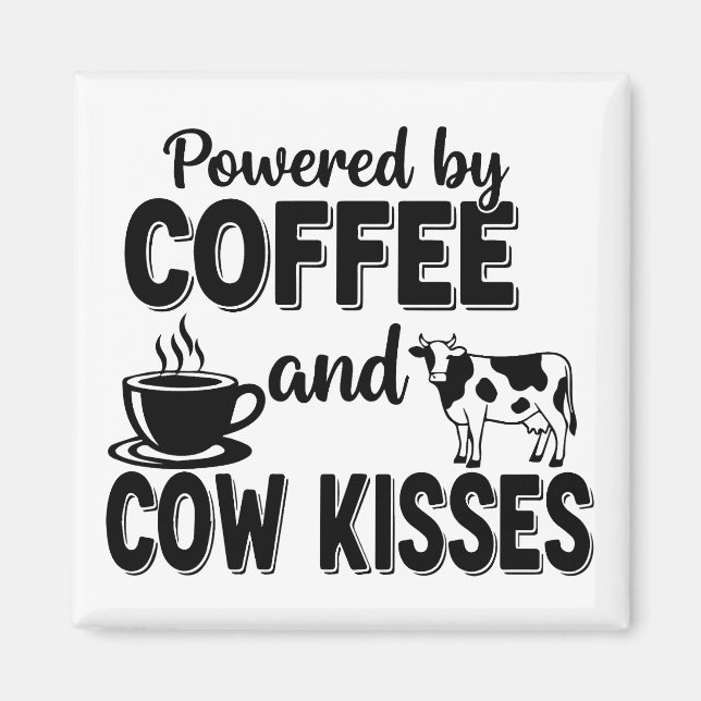 Imán Impulsado por café y besos de vaca (Frente)