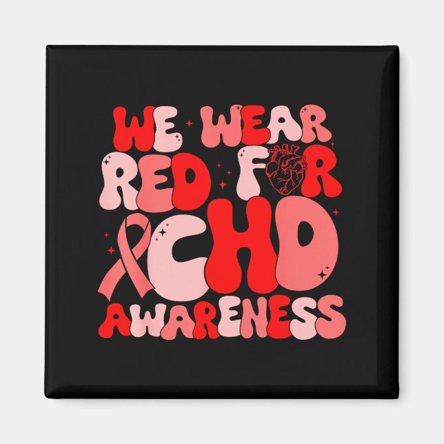 Imán In February We Wear Red Chd Awareness Heart Diseas (Frente)