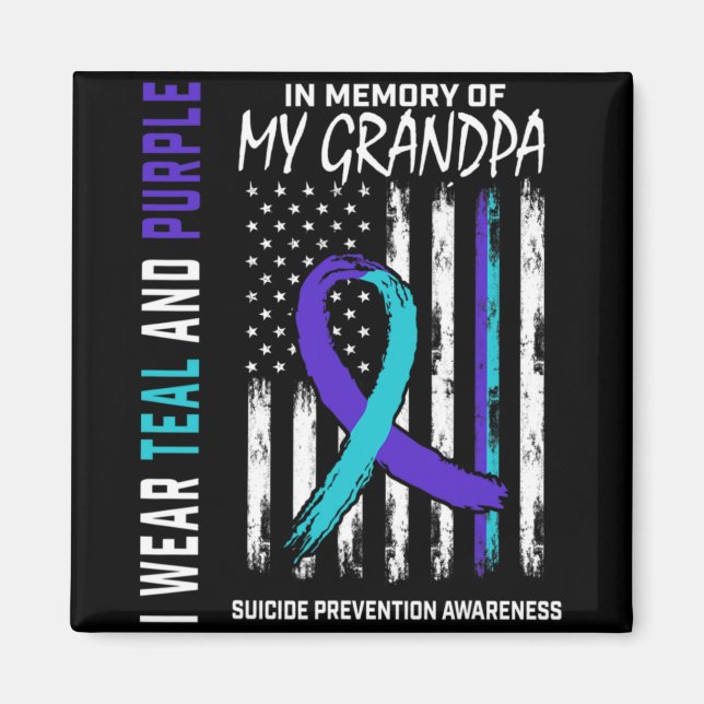 Imán In Memory Grandpa Suicide Awareness Prevention Ame (Frente)
