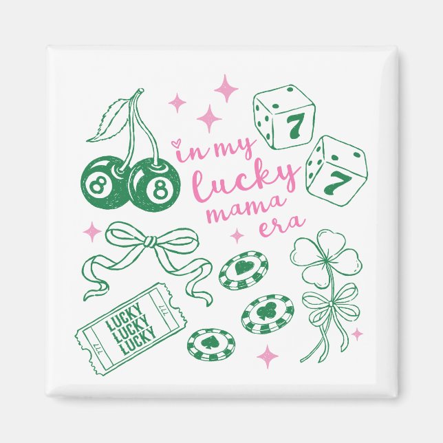 Imán In My Lucky Mama Era Cute St Patricks Day (Frente)