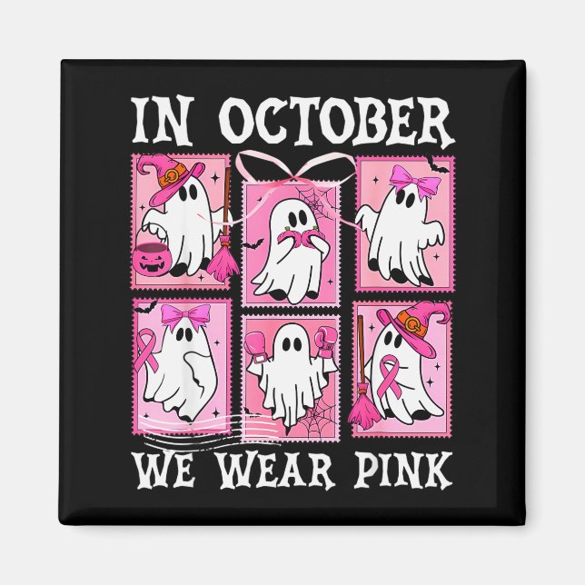 Imán In October We Wear Nk Ghost Breast Cancer Hallowee (Frente)
