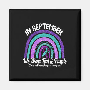 Imán In September We Wear Teal and Purple Rainbow Suici
